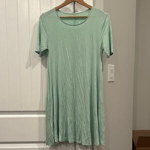 New York & Company Light Green Midi Dress